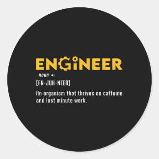 Ingenieur Zelfstandig Definitie Engineering Comput Ronde Sticker