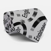 Ingenieur Zwarte Ovaal Stropdas (Opgerold)