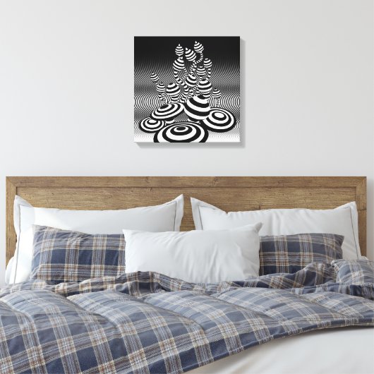 Ingepakt canvas kunst Magic Mushrooms optisch ontw (Insitu (Slaapkamer))