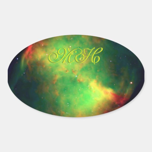 Ingepareerde Dumbbell Nebula Constellation Vulpecu Ovale Sticker (Voorkant)