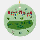 Ingepikte denk dat we een augurk paar verwachten keramisch ornament (Achterkant)