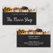 Ingepotte bloemen | Leer Visitekaartje (Voorkant / Achterkant)