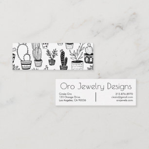 Ingepotte cactus & vetplanten Boho Line Art Patroo Mini Visitekaartje