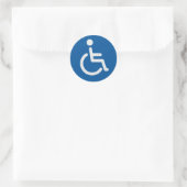 Ingeschakeld teken of handig symbool blauw en wit ronde sticker (Tas)