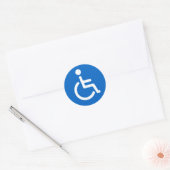 Ingeschakeld teken of handig symbool blauw en wit ronde sticker (Envelop)