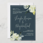 Ingeschakelde Floral Midnight Blue Rehearsal Kaart (Voorkant)