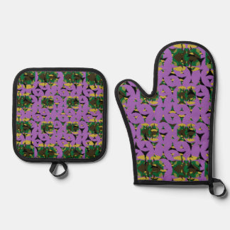 Ingesloten Hemelvlamvuurraderen Ovenwant & Pannenlap Set