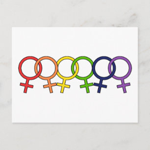 Ingesloten Vrouw Regenboog Briefkaart