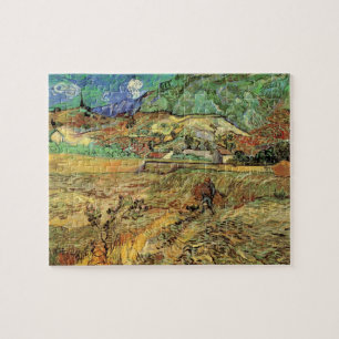 Ingesloten Wheat Field w Peasant door Vincent van  Legpuzzel