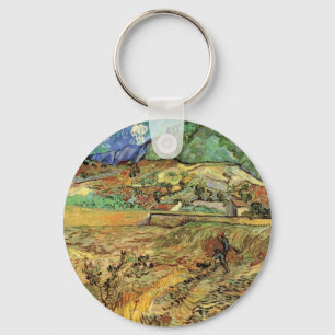 Ingesloten Wheat Field w Peasant door Vincent van Sleutelhanger