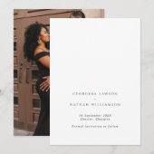 Ingetogen Elegant Zwart & Wit Foto Bruiloft Save The Date (Voorkant / Achterkant)