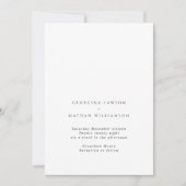 Ingetogen minimalistische zwart-wit bruiloft kaart (Voorkant)