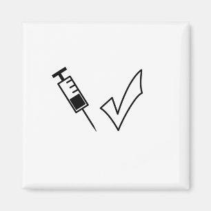 Ingevaccineerde spuit- en tekensymbool magneet
