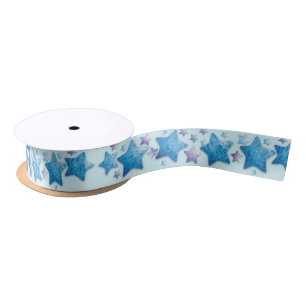 ingevroren blauw en paars sterren lint