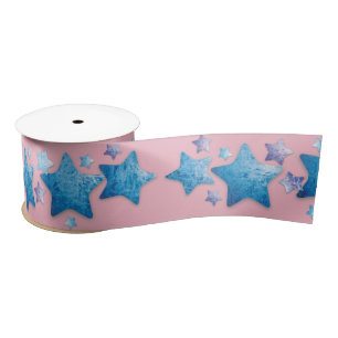 ingevroren blauw en paars sterren lint