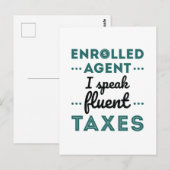 Ingewalste Agent I spreekt Fluent Taxes Briefkaart (Voorkant / Achterkant)