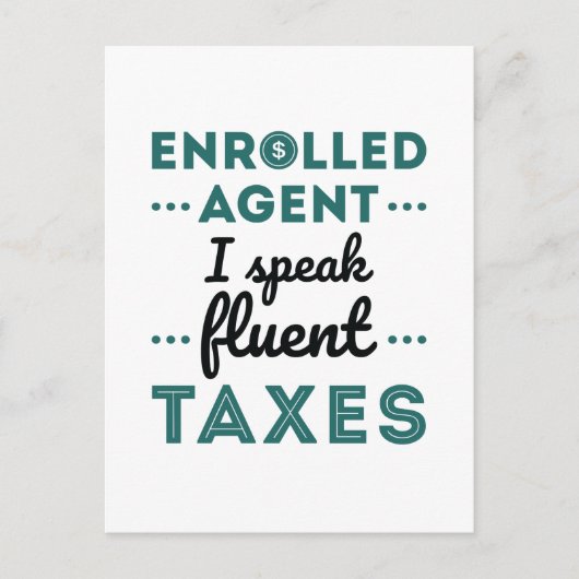 Ingewalste Agent I spreekt Fluent Taxes Briefkaart (Voorkant)