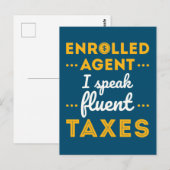 Ingewalste Agent I spreekt Fluent Taxes Briefkaart (Voorkant / Achterkant)