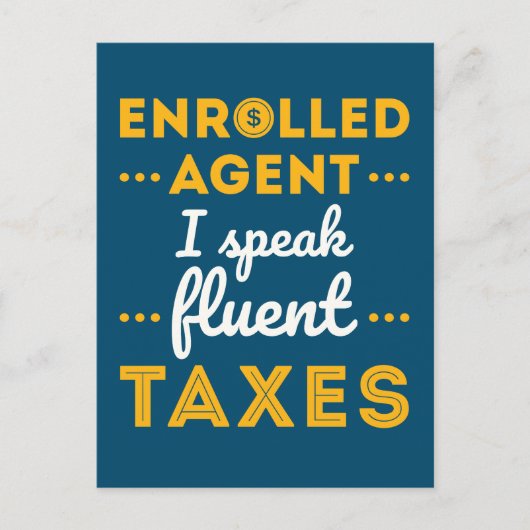 Ingewalste Agent I spreekt Fluent Taxes Briefkaart (Voorkant)