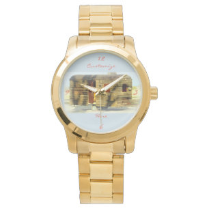 ingeweven houtcaravan horloge