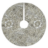 Ingewikkeld bloemontwerp in bruin en wit kerstboom rok (Voorkant)