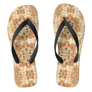 Ingewikkeld Boheems tegelpatroon in aardse terraco Teenslippers