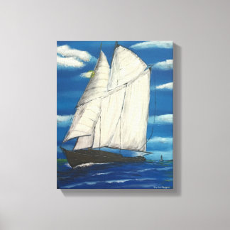Ingewikkeld Canvas met zeilboot Afdruk