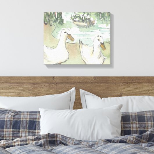 Ingewikkeld Canvas "Waterverf Sketch/Ducks Paris" (Insitu (Slaapkamer))