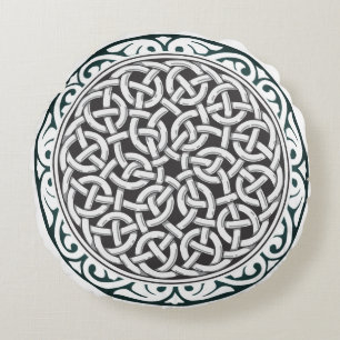 Ingewikkeld decoratief spiraalpatroon van Keltisch Rond Kussen