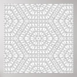 Ingewikkeld driehoekig mozaïek mandala patroonontw poster