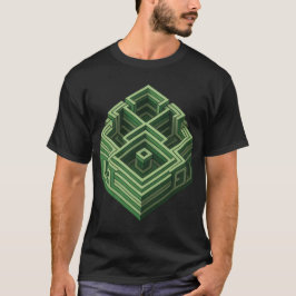 Ingewikkeld geometrisch doolhof t-shirt