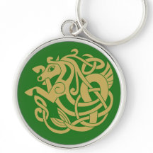 Ingewikkeld gouden Keltisch paard patroon