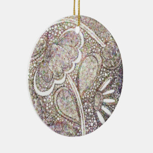 Ingewikkeld mozaïek bloemmotief keramisch ornament
