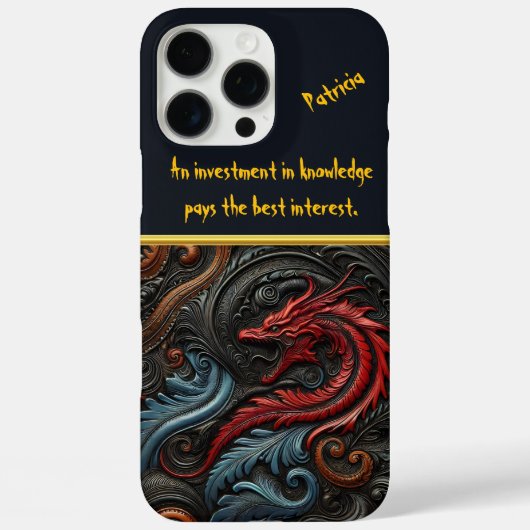 Ingewikkeld Red Dragon-ontwerp met wervelende patr Case-Mate iPhone Case (Achterkant)