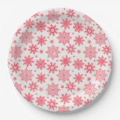 Ingewikkeld rood sneeuwvlokpatroon papieren bordje (Voorkant)