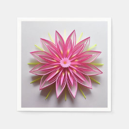 Ingewikkeld roze bloemen origami ontwerp servet