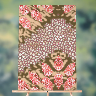 Ingewikkeld stoffenontwerp met bloemmotieven acryl bord