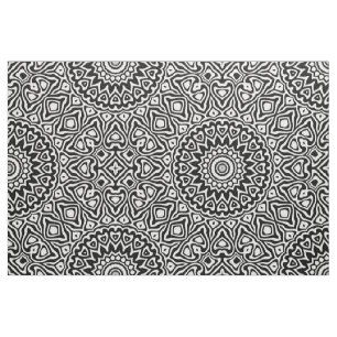 Ingewikkeld zwart-wit modern mandala patroon stof