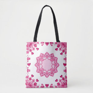 Ingewikkelde Bloemen en Hart Ontwerp Schouder Tas