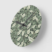  ingewikkelde botanische groene bladeren ronde klok (Hoek)