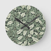  ingewikkelde botanische groene bladeren ronde klok (Voorkant)