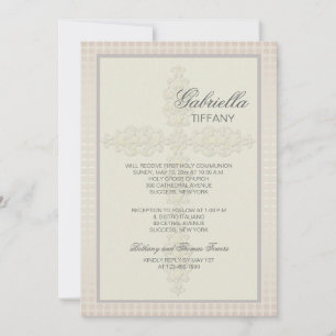 Ingewikkelde Cross (perzik) religieuze uitnodiging