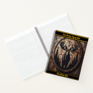 Ingewikkelde elanden snijden in het bos notitieboek