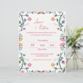 ingewikkelde Floral Lijst bruiloft uitnodiging (Staand voorkant)