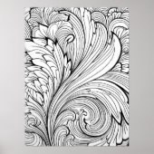 Ingewikkelde Floral Swirl kleurstof Poster (Voorkant)