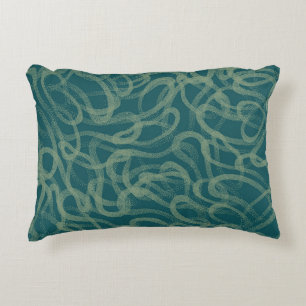 Ingewikkelde gestippelde textuur, turquoise abstra accent kussen