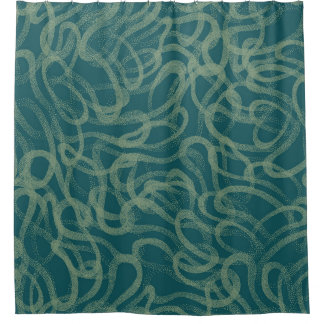 Ingewikkelde gestippelde textuur, turquoise abstra douchegordijn