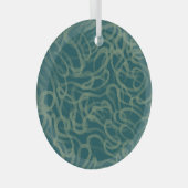 Ingewikkelde gestippelde textuur, turquoise abstra glas ornament (Voorkant Rechts)