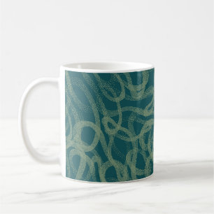 Ingewikkelde gestippelde textuur, turquoise abstra koffiemok