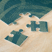 Ingewikkelde gestippelde textuur, turquoise abstra legpuzzel (Zijkant)